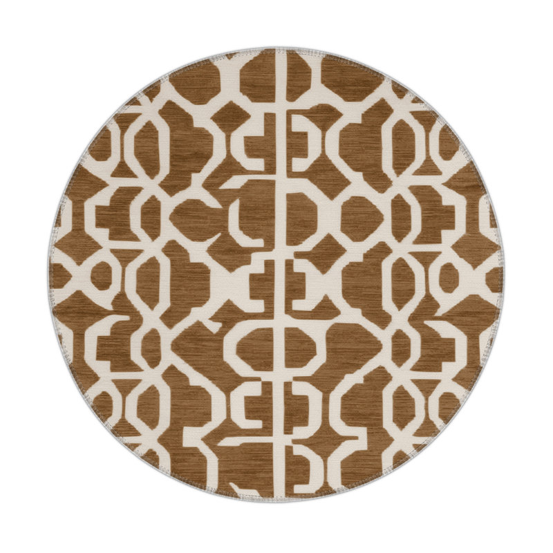 Trellis Brown Indoor and Outdoor Area Rug, Rectangle 9' x 12'