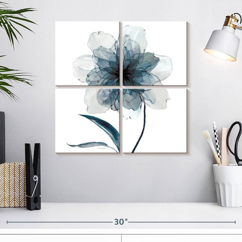 Harnek floral indigo II, H 18 po x l 18 po
