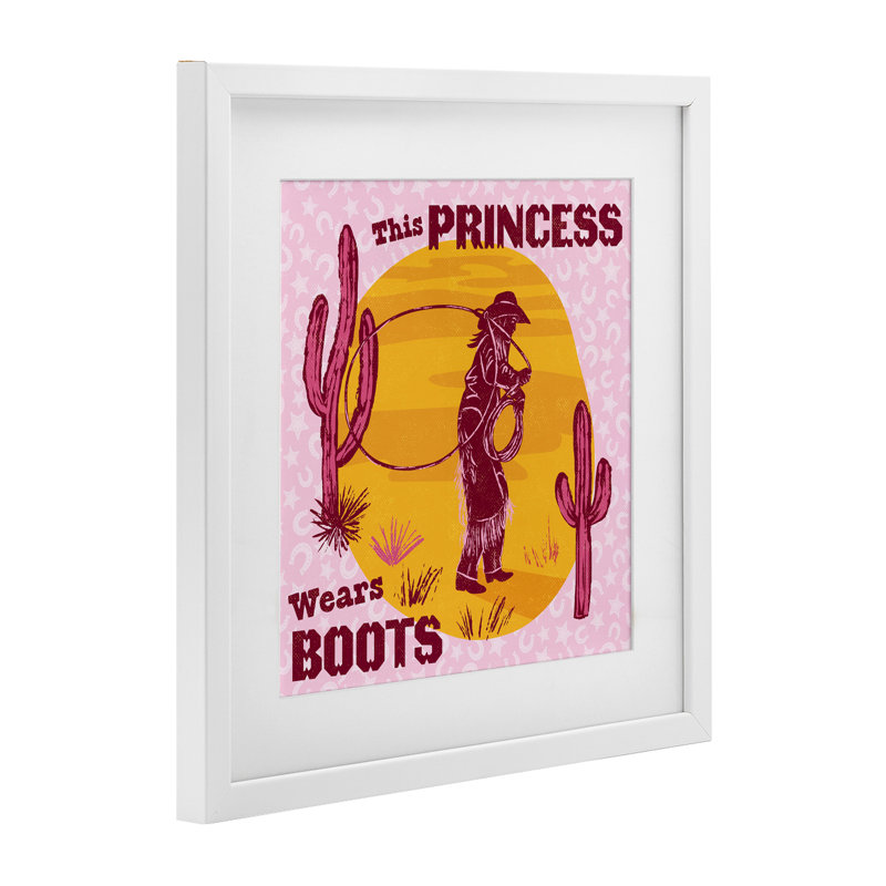 «This Princess Wears», reproduction encadrée sous verre, par Diane Labombarbe, H 13 po x l 13 po, Cadre blanc côtier