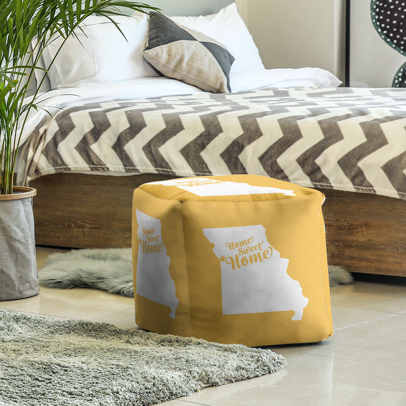 Repose-pieds cubique pour villes kansas home, Jaune
