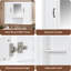 Armoire à pharmacie 36 po, armoire de rangement murale pour salle de bain, armoire murale moderne avec miroir, armoire à miroir avec 3 portes (meuble-lavabo non inclus)-1024358089