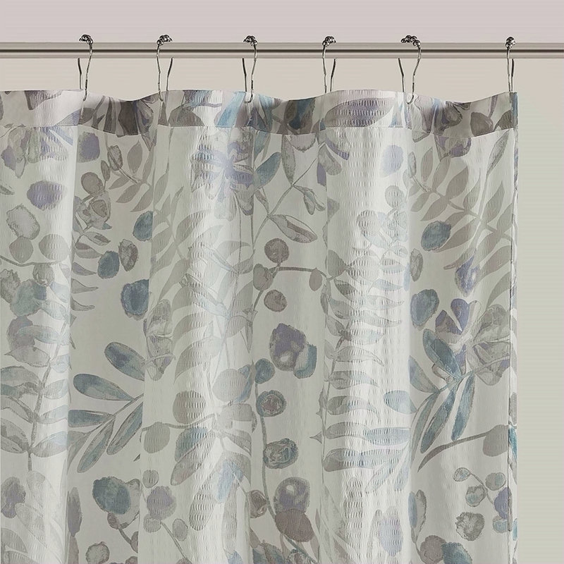 Printed Seersucker Shower Curtain