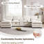 Canapé modulaire de 124 po avec méridienne, canapé modulaire en chenille surdimensionné en U avec console de rangement et porte-gobelets, ports USB USB-2022499237