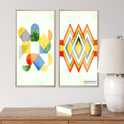 «Abstract Retro Geometrics IV», ensemble de 2 impressions