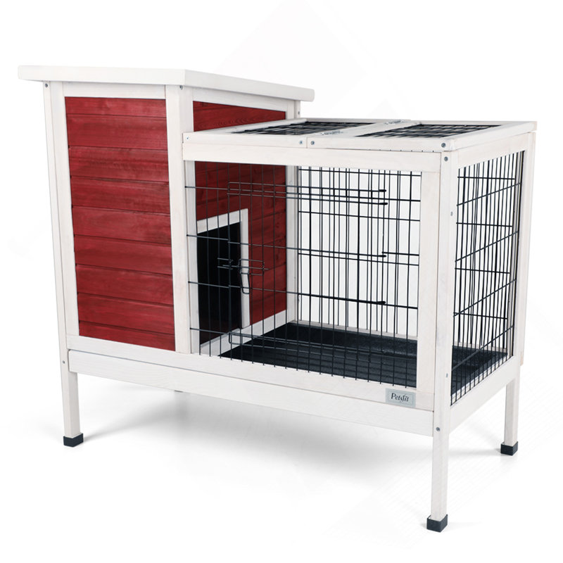 Cage pour lapin Ceevah, Rouge