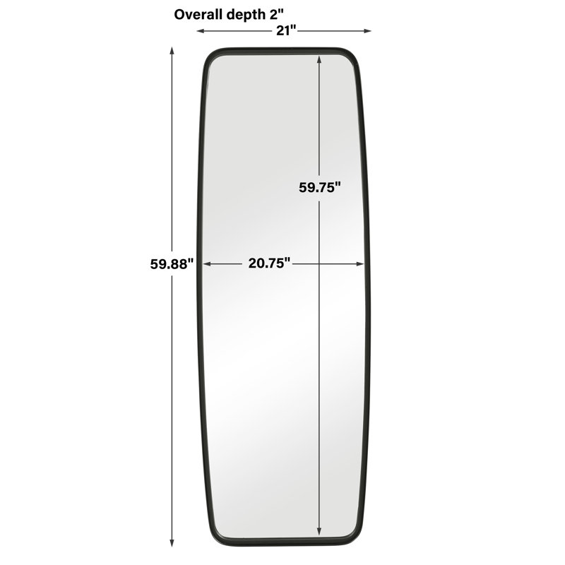 Rectangular Black Metal Full Length Wall Mirror