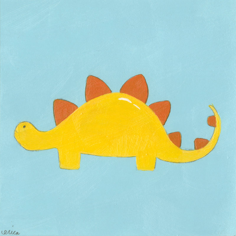 Stegosaurus by June Erica Vess - Wrapped Canvas Art Prints, 51cm H x 51cm W x 3.8cm D
