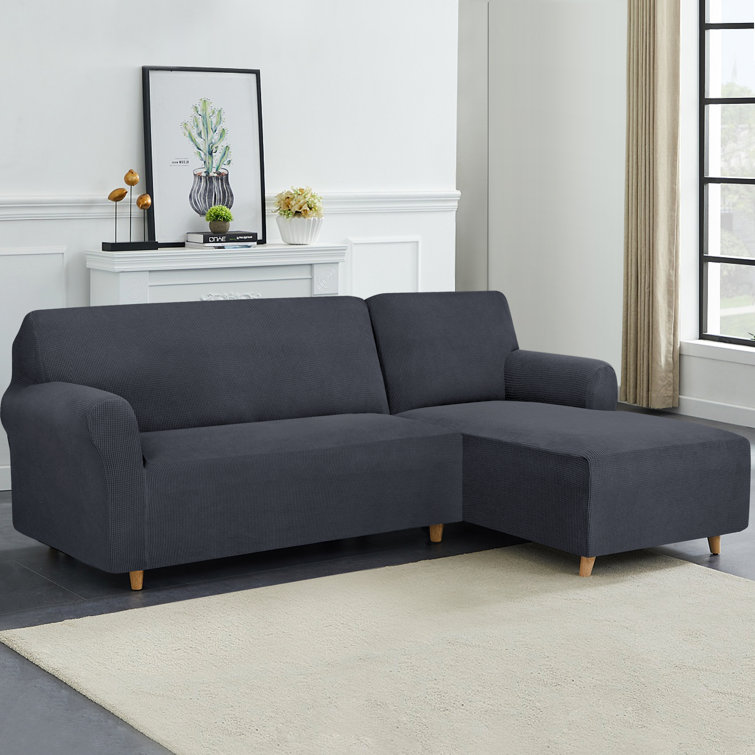 ((cover only)) L-Shaped Right 2 Piece Box Cushion Sofa Slipcover
