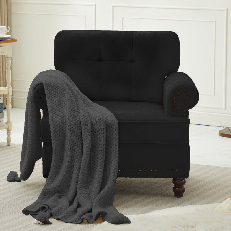 Fauteuil d'appoint 33 po, Chenille noir