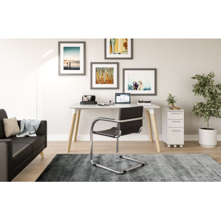 Resi Solid Wood Base Writing Desk