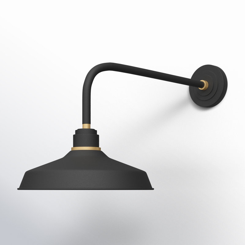 Luminaire de grange d'extérieur Foundry Classic, H 16 po x l 12 po x P 23,75 po, Noir texturé