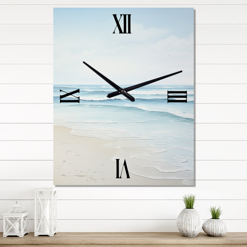Photo de plage Tranquil Waters I - Horloge murale nautique et de plage, Médium