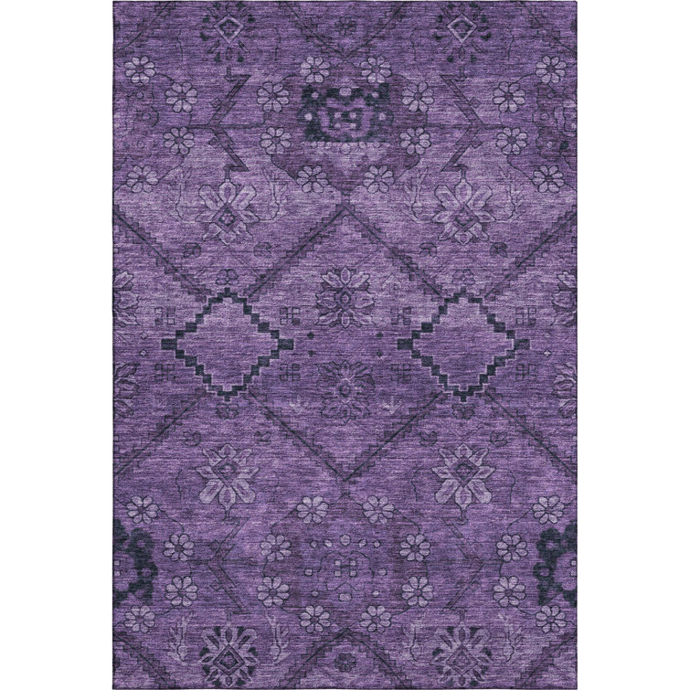 Premium Machine Washable Prisco Eggplant Rug
