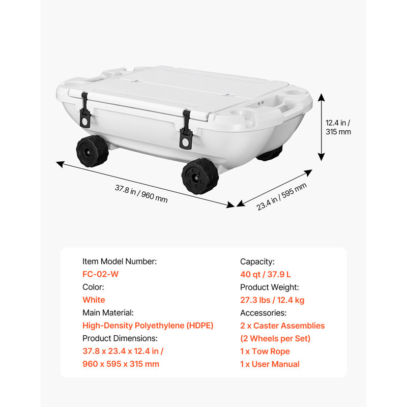 VEVOR 40 Floating Cooler, White
