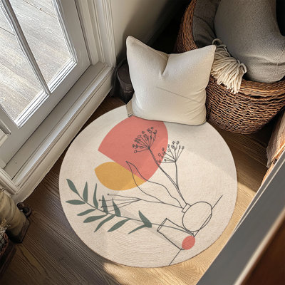 Minimal Buds Braided Rug