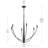 Jheni Six-Light Matte Black Chandelier-127380294-130774067