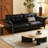 Black Faux Leather Modular Sofa cushion couch-800977095-800977093