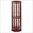 Corner Curio Cabinets with Light, Adjustable Glass Shelves &amp; Mirror Back, Cherry Finish | Traditional | Living Room-928359169