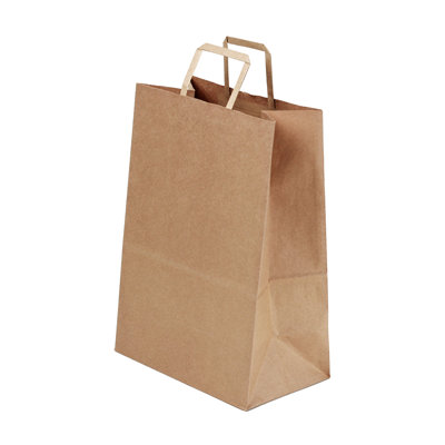 Restaurantware-Saving Nature 12 x 7 x 17 Inch Paper Shopping Bags, 20 Sturdy Kraft Bags With Handles - Durable, For Groceries, Gifts, Or Merchandise, Brown Paper Retail Bag