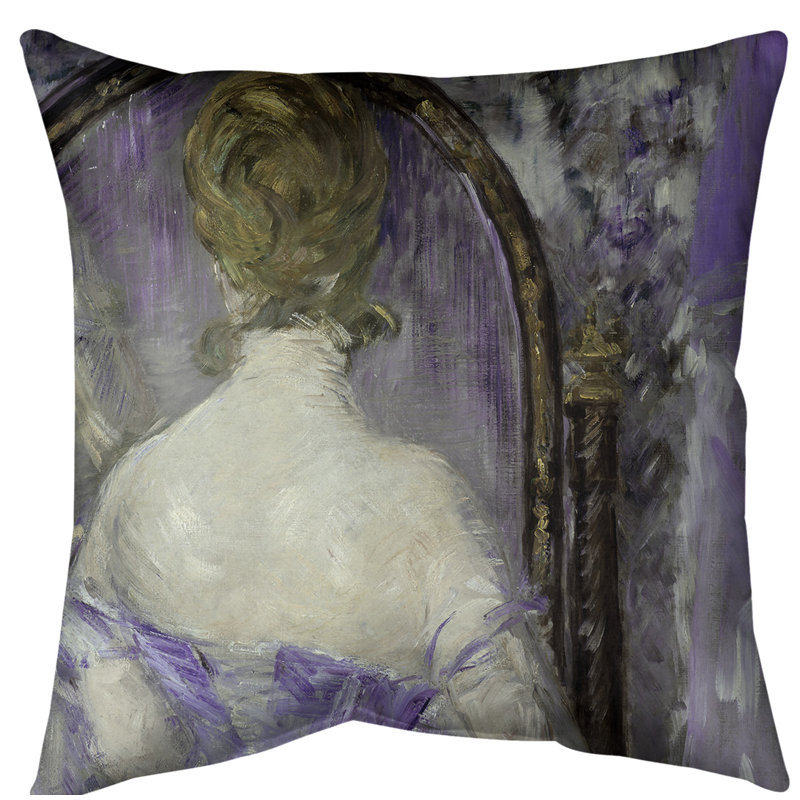 Oreiller de sol Édredon Édredon Édredon Manet, 28 po x 28 po, Violet