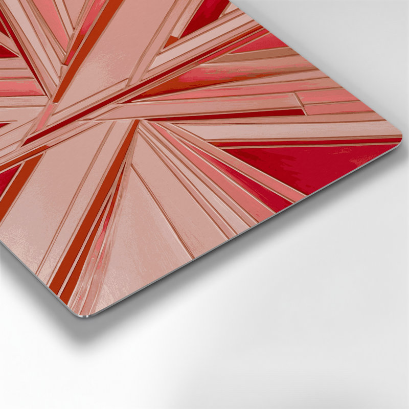 Hard Edge 29 - art mural en métal rose, H 8 po x l 8 po