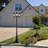 3-Light 85.43"in Matte Black Outdoor Post Light with Dusk to Dawn