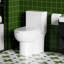Toilette économiseur d'eau 1,28, version allongée confortable, siège, chasse d'eau 1000 grammes, blanc brillant 003S, installation de salle de bain au sol à hauteur latérale, score de chasse d'eau, fixation brillante