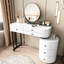 Meuble-lavabo à miroir détachable, minimaliste moderne avec éclairage tricolore, trois tiroirs principaux et latéraux, armoire latérale rotative, réglable pour l'espace de la chambre à coucher, meuble-lavabo en métal noir