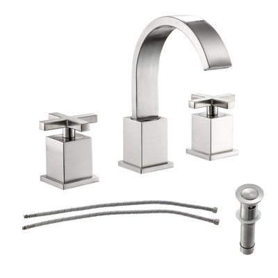 Widespread 2-handle Bathroom Faucet with Drain Assembly