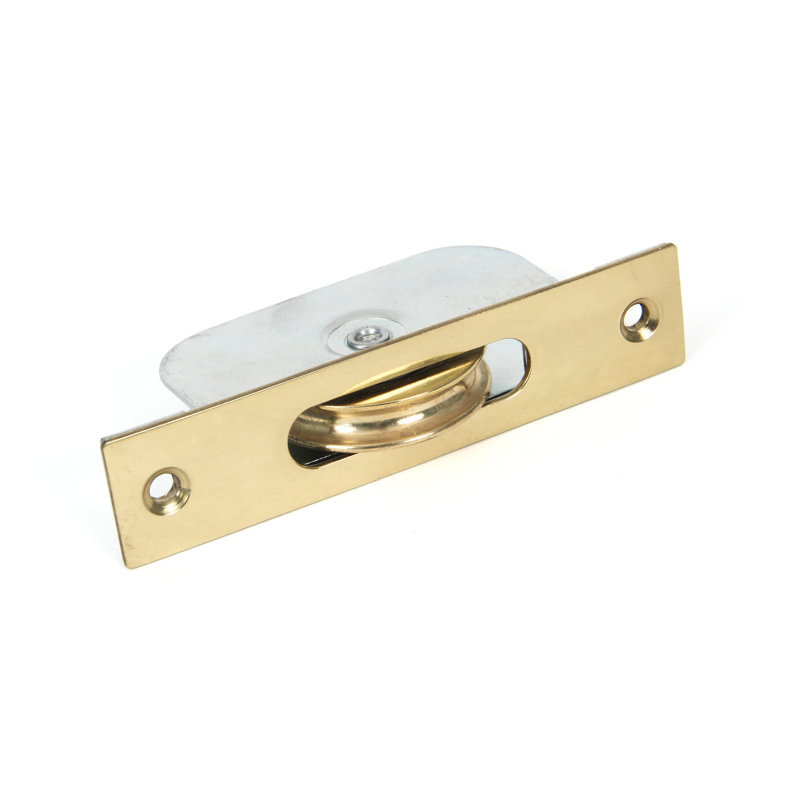 Sash Pulley Door Accessory, Lacquered Brass
