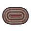 Tapis ovale rayé en jute / sisal / coton tressé à la main noir / rouge / brun clair-264873573