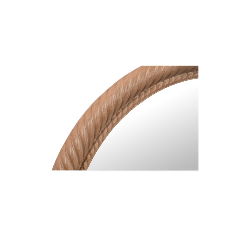 Delphine Round Solid Wood Wall Mirror, Large