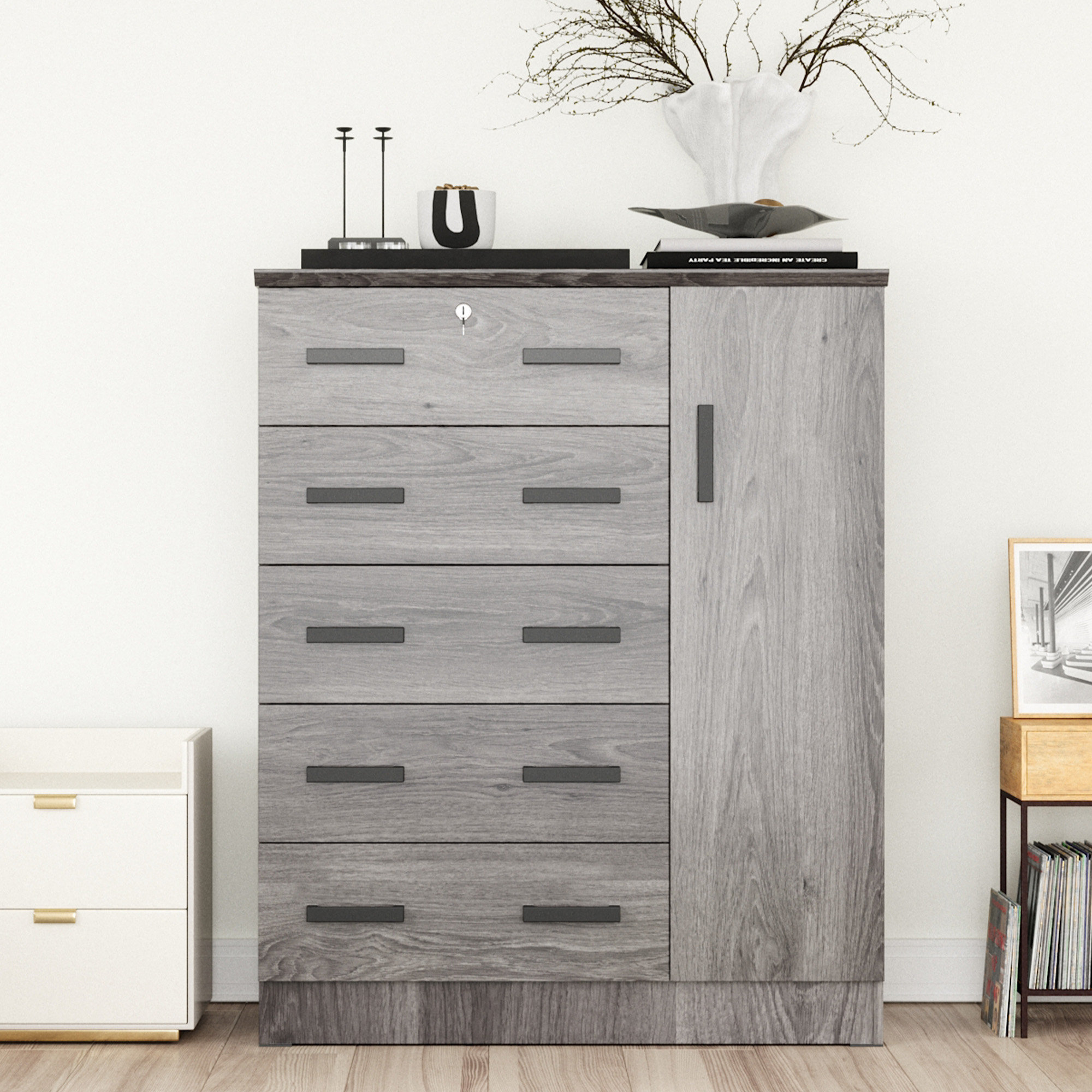 Inbox Zero Odesser 56" Tall Dresser, Wardrobe Combo & Reviews | Wayfair
