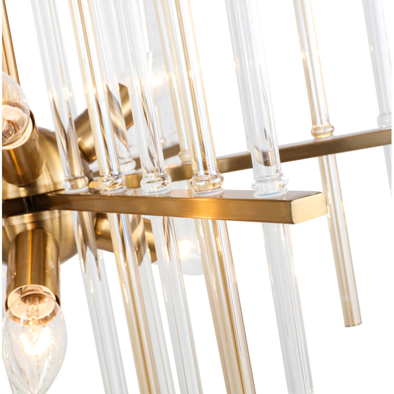 Lustre sphérique Spoutnik à 6 lumières Evander, ambre