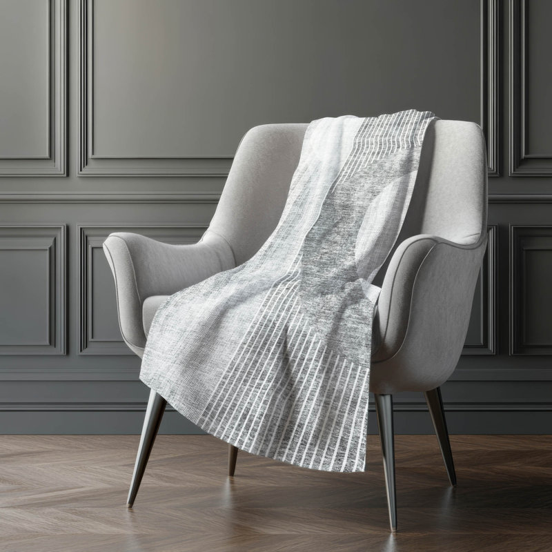 Jeté Sherpa ASB676 moderne lavable à la machine Addison, Gris