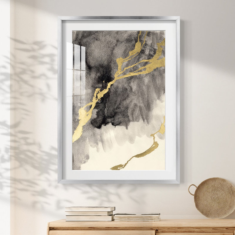 Peignes - impression encadrée, H 25,5 po x l 17,5 po, Argent argent