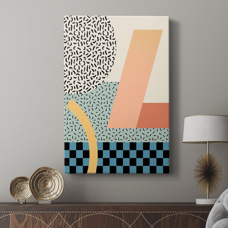 Modern Memphis IV -Custom Wrapped Gallery Cavas, 18" H x 12" W