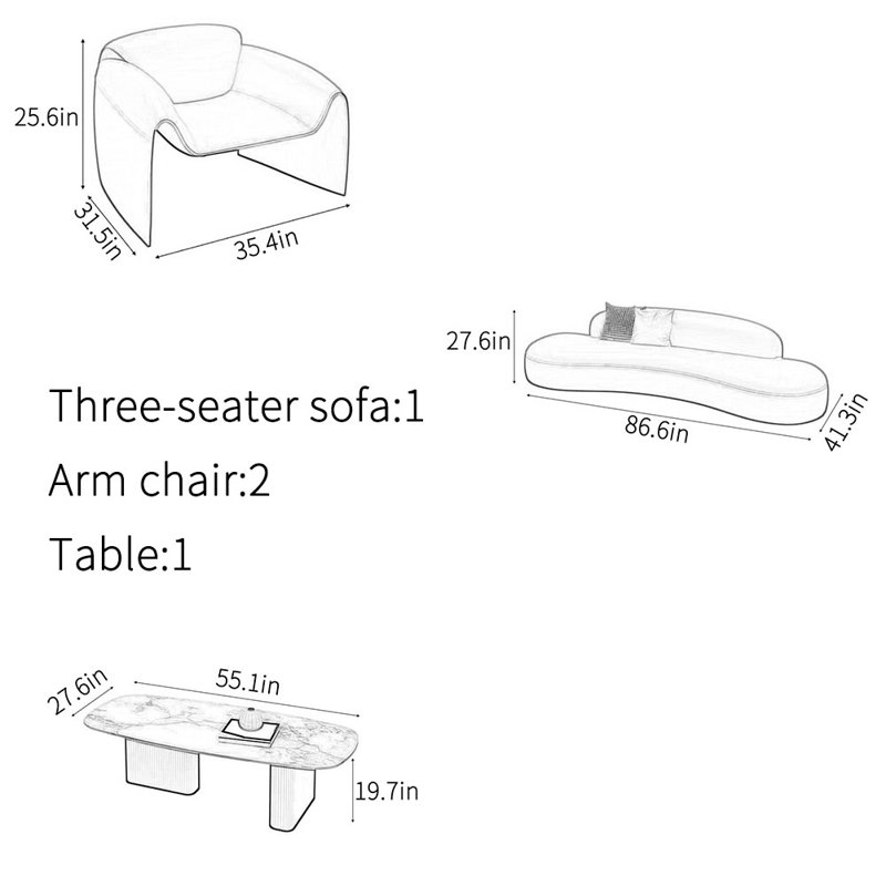 Art modern simple office sofa set