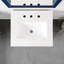 Meuble-lavabo bleu l 24 po x P 22 po avec plateau en marbre de Carrare Minnich