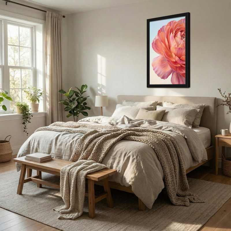 «Plants & Flowers Pink Rose», reproduction d'art sur toile, H 24 po x l 36 po