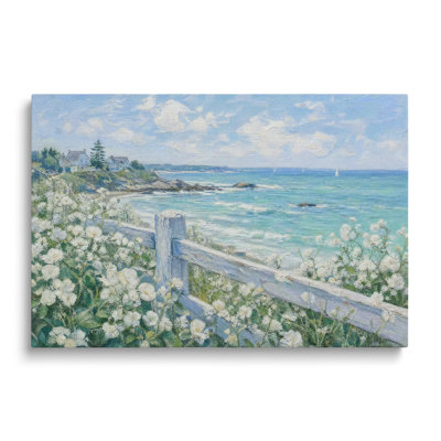 Reproduction sur toile d'un paysage de clôture océanique - 30 x 45 cm