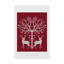 «Christmas Des - Deer and Heart Tree, Gray on Red», impression sur toile tendue-33417400