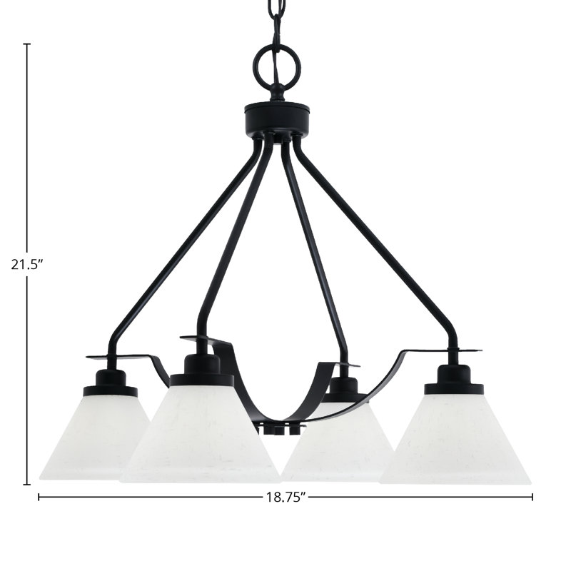 Lustre 4 lumières Odyssey Downown, Blanc, Noir mat