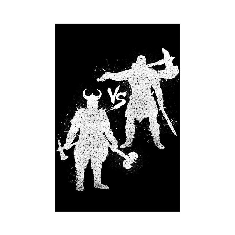 Barbarian Vs Viking by Alberto Perez - Wrapped Canvas Print, 30.48cm H x 20.32cm W x 1.91cm D