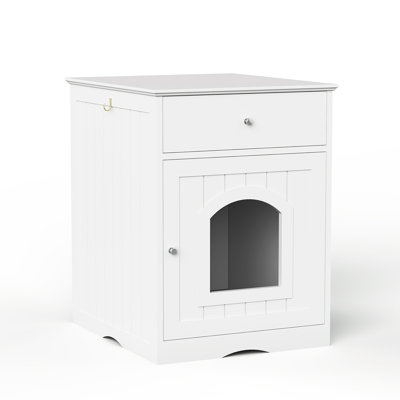 Versatile Wooden Pet Enclosure with Convenient Drawer and Stylish Design for Cats