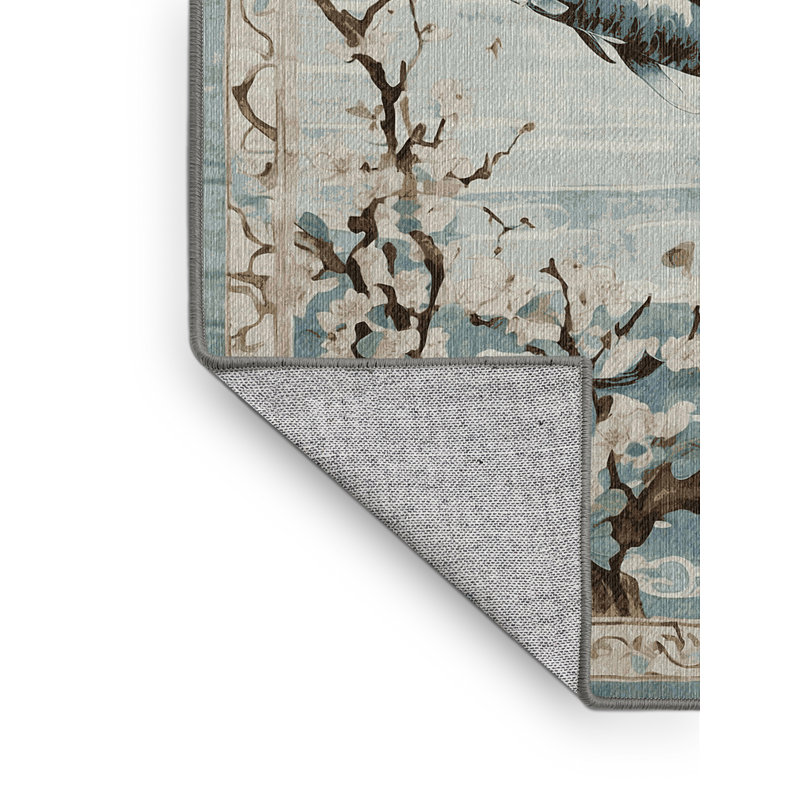 Machine Washable Gray Area Rug, Square 3'