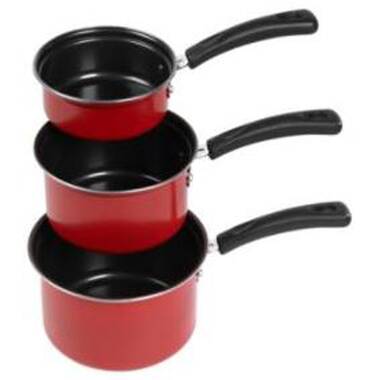 Brentwood 3 Piece Carbon Steel Sauce Pan Set