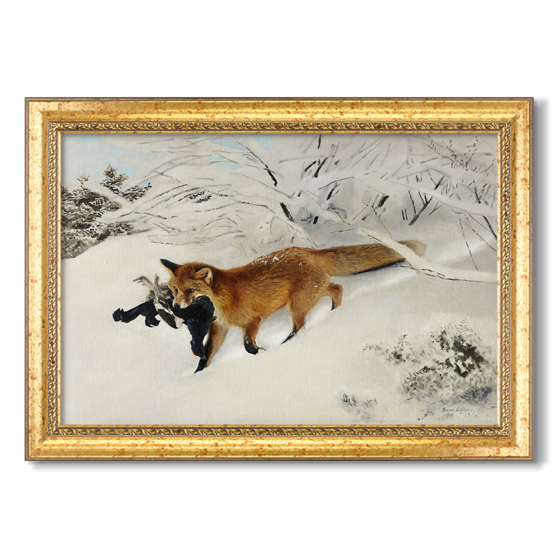 Fox in Snow Landscape (Räv i snölandskap), 1900 - Bruno Liljefors - Toile encadrée sur mesure, Non, 32 x 46