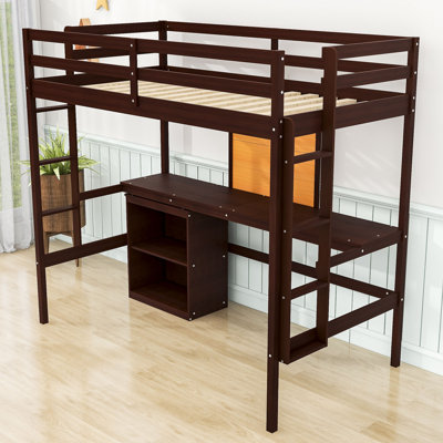 Hayott Loft Bed Bed with Built-in-Desk by Harriet Bee