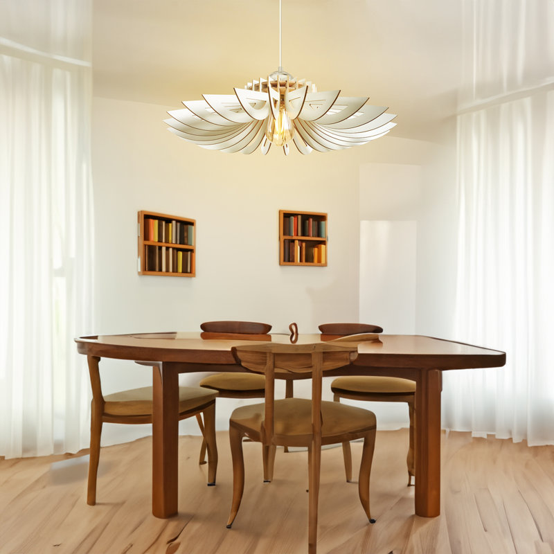 Lustre 2 lumières Johnnathon, H 6,3 po x l 26,8 po x P 26,8 po, Blanc